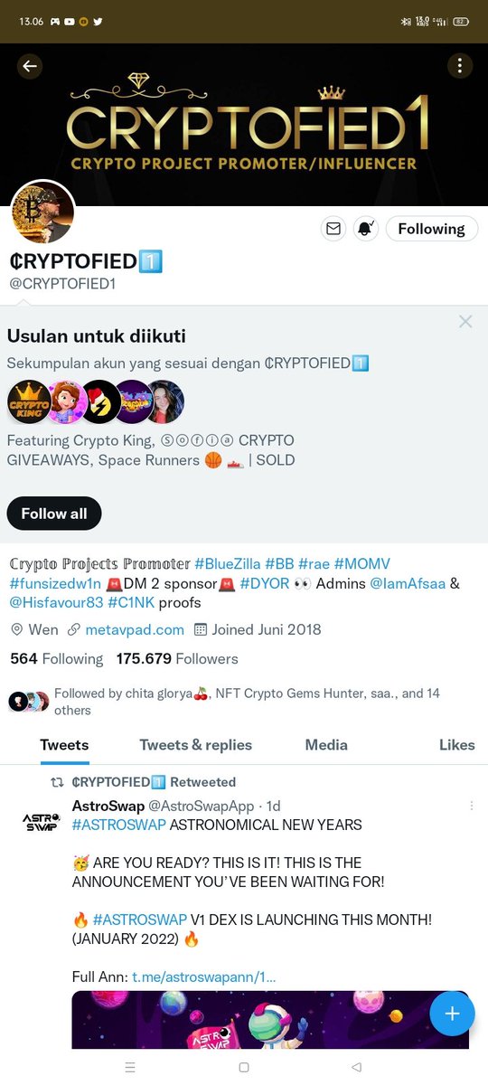 ezzy_of's tweet photo. @chitaglorya__ @CRYPTOFIED1 Done https://t.co/pPf91YFhYO