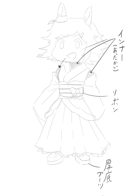 BNWの和服描こうと思ってまずチケット!!!!
チケットは半袖和服着そうだけど、逆に長袖+インナーで着込んで、ハイカラチックな服装してたりしたら可愛いかも!!!!!! 