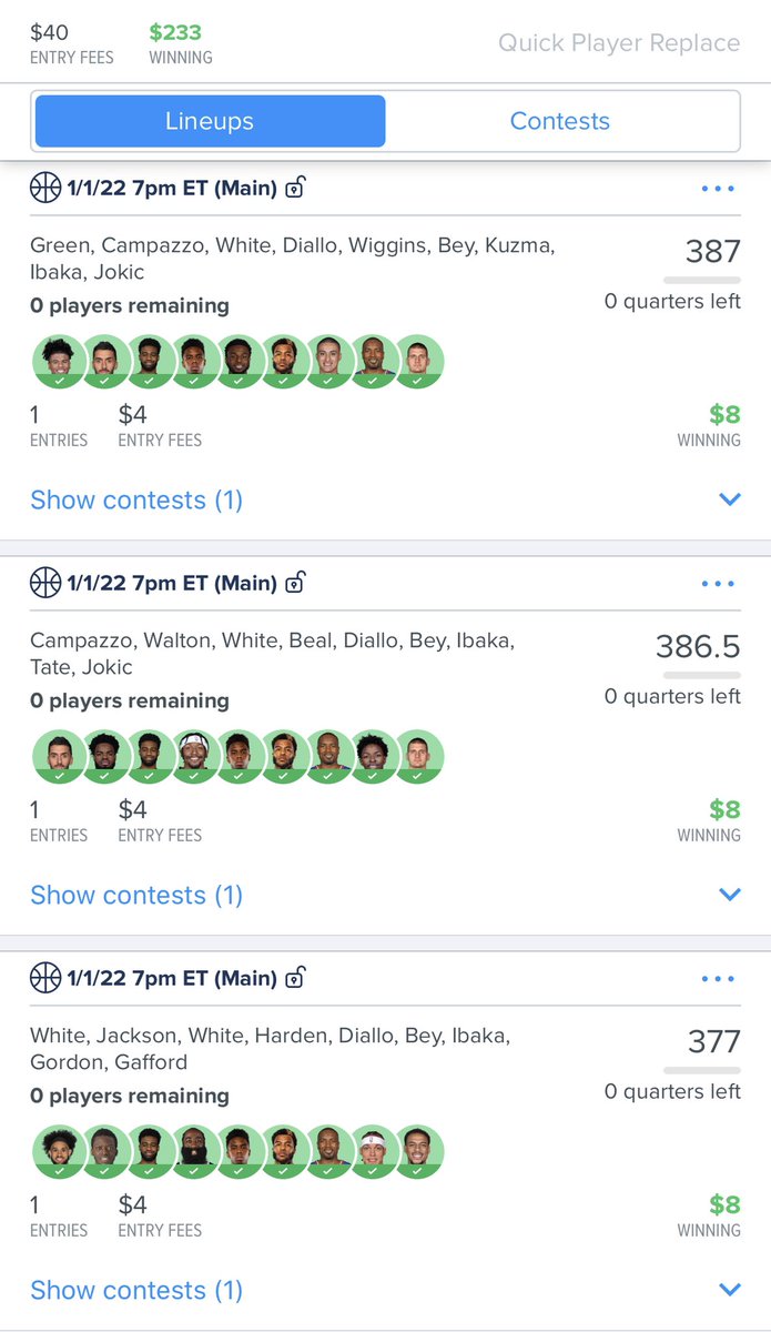 PerfectPicksDFS's tweet image. Since Covid turned the #NBA into the G-League, this is only the 2nd NBA #DFS slate we’ve played in 2 weeks... We always have frustrating slates, but this tops them - 3pts from $10,000🤬🤦🏻♂️ for 7th place of 14,880! Winning $233 is nice, but not when you’re that close to a takedown!