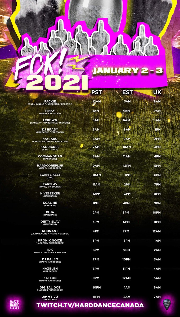On the tail end of Day 1 going into Day 2!
A full 24hrs of music to go!
Twitch.tv/harddancecanada