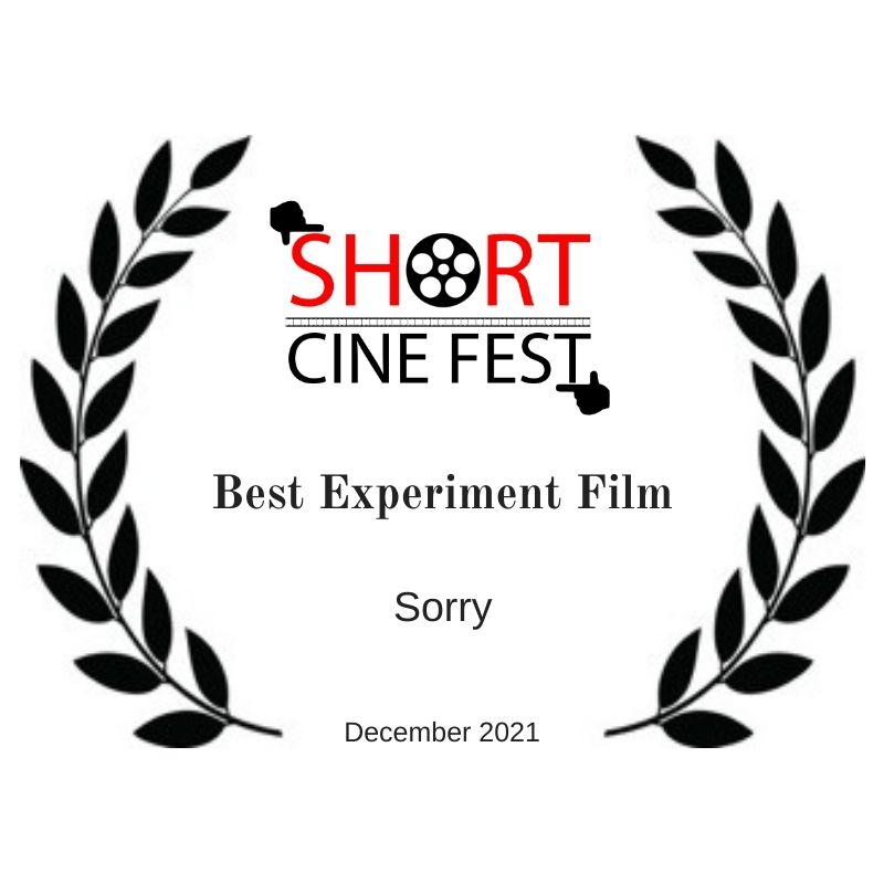 liveinvicarious's tweet photo. Pleased to share that Sorry won the 'Best Experiment Film' at The SHORT Cinefest 2021, Season - 15!🙉🙇‍♂️🙌

#LivingVicariously #Sorry #shortfilm #FilmFestival #ShortCineFest #awardwinning #PsychologicalThriller #indie #shorts  #Thriller #dark #fiction #indieartist #award #liv #art https://t.co/UKHu4N36co