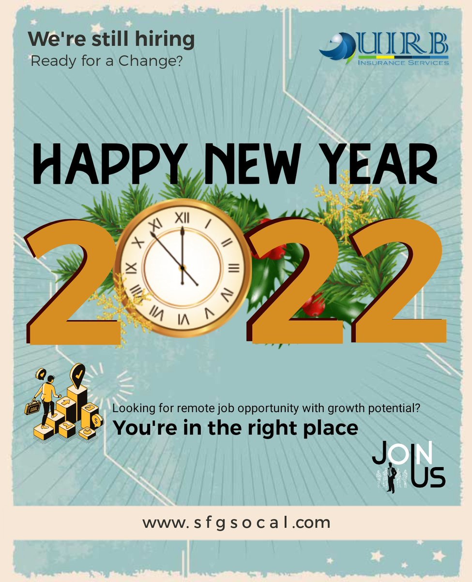 UIRB_INS's tweet photo. #happynewyear2022 #hiring #lifeinsurance #insurancebroker #insuranceagent https://t.co/YjeQ5t8jZw