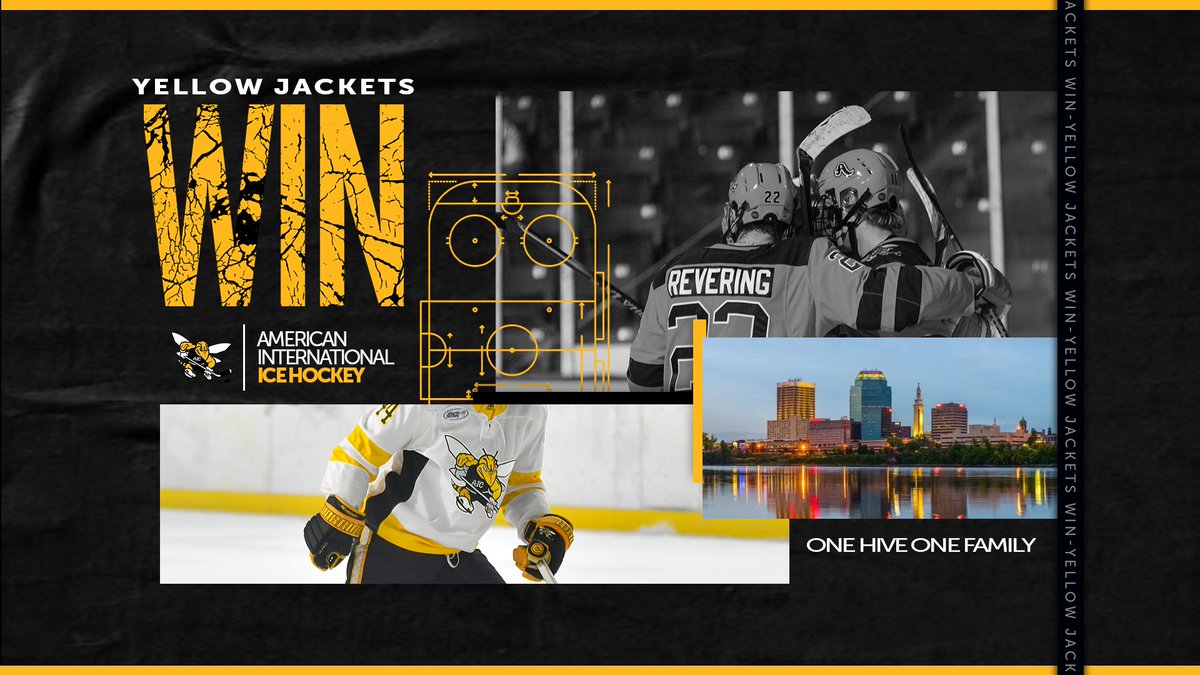 AIC_Hockey's tweet photo. THAT'S ALL SHE WROTE AND IT SAID #YELLOWJACKETSWIN!!
#HiveDefended https://t.co/ZrPgL0iWup