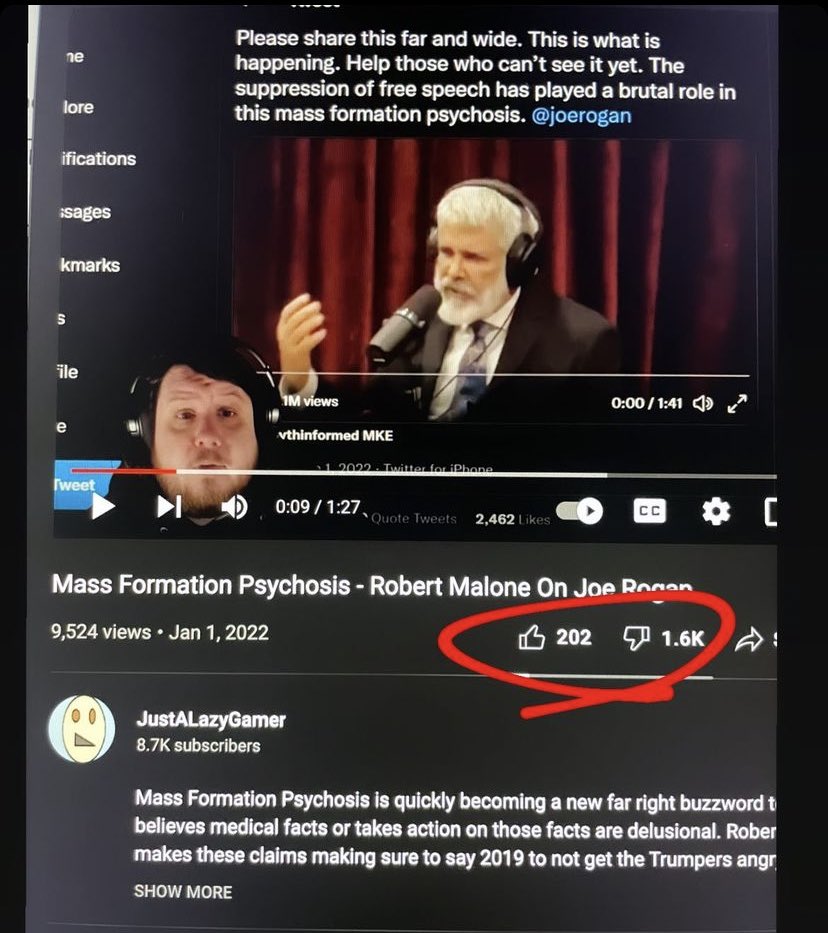 JackPosobiec's tweet photo. Update: The rando who Google boosted as top search result for Mass Formation Psychosis is now getting ratioed into oblivion for calling it a ‘far-right buzzword’ https://t.co/uzSoEitE8m