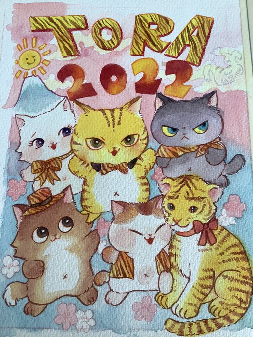 ねこーずお年賀できた!
夜沙羅つめのも完成させるぞ 