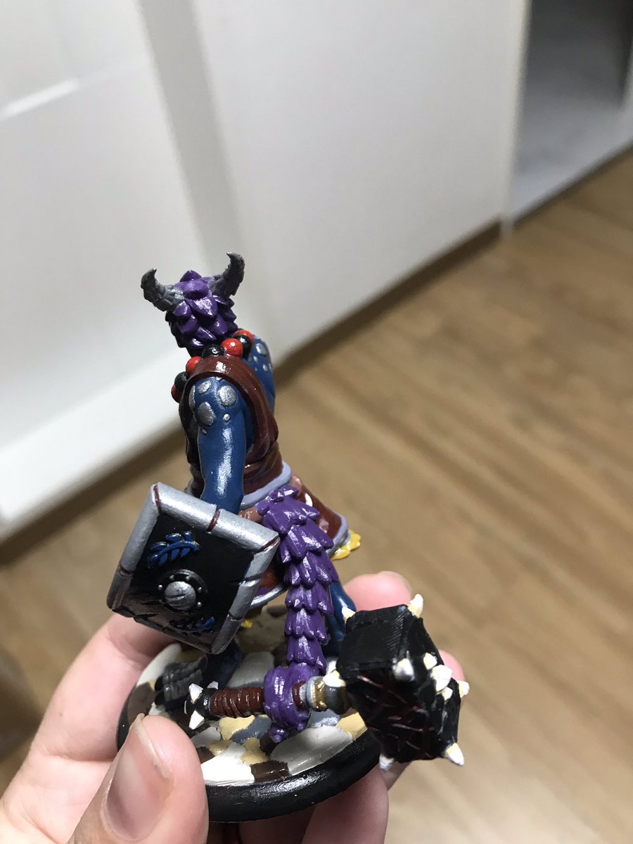 QueensHeretic's tweet photo. Extra large mini I had made for my husband for our online campaign. Meet Naxxus of Parth, based off from one of my husbands favorite @VoiceOfOBrien characters… Parthanax https://t.co/9YUvwPCOuu