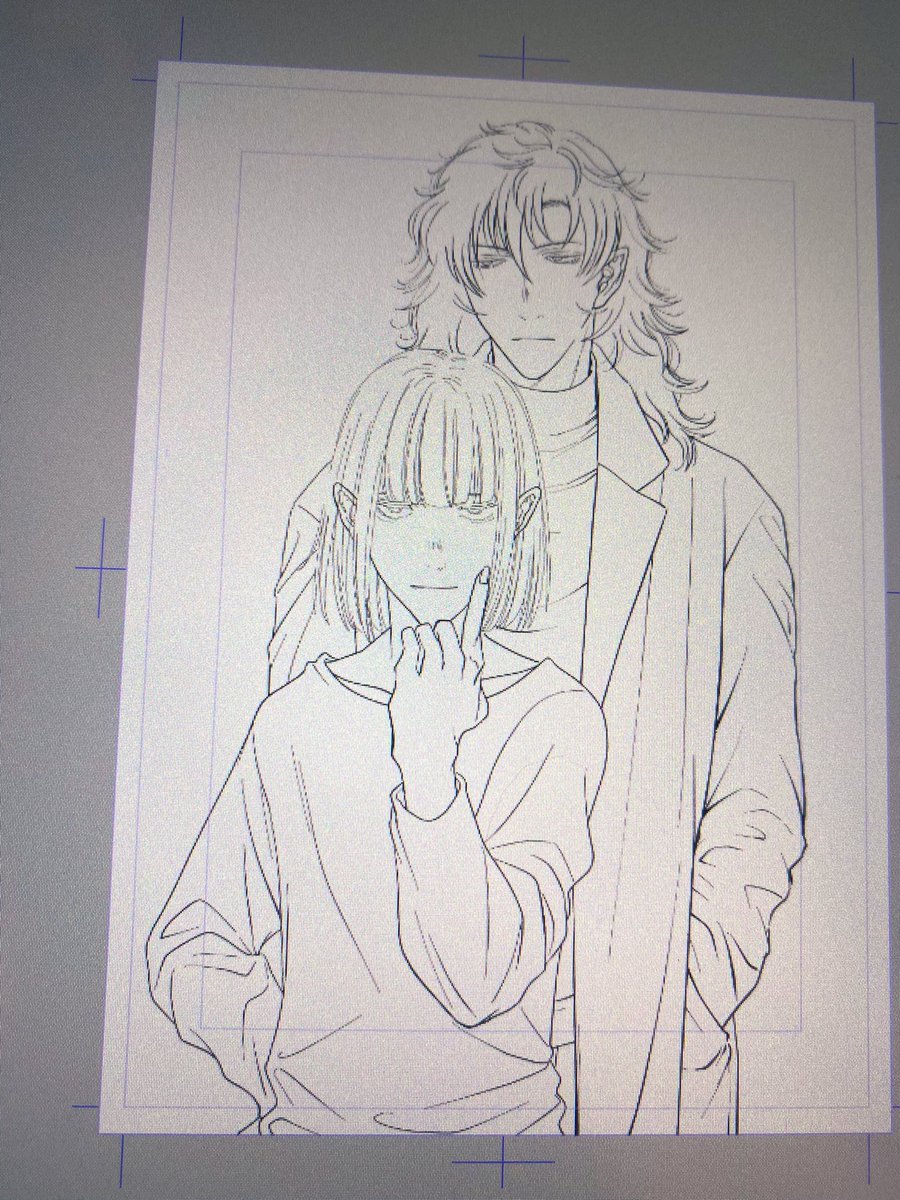 下絵直してペン入れ。 