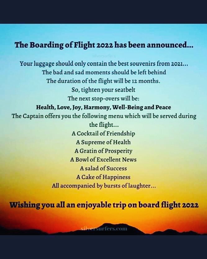 Happy New Year! Buckle your seatbelt and let’s enjoy the 2022 ride.🤓😁✈️