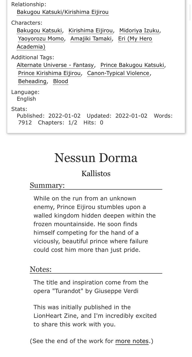I’m absurdly excited to share my piece from the <a href="/lionheartzine/">Lionheart: A KiriBaku Fanfic Anthology🔸️CLOSED</a> with you. 

archiveofourown.org/works/36141919…