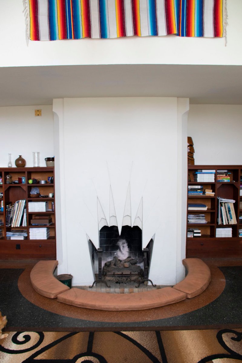 Celebrating Adah Robinson's house, 1924, Tulsa, Oklahoma by the American architect, Bruce Goff (1904 - 82). Prolific &amp; self-taught, his style constantly evolved. The Art Deco elegance culminates with the conversation pit near the fireplace. #artdeco #brucegoff #architecture