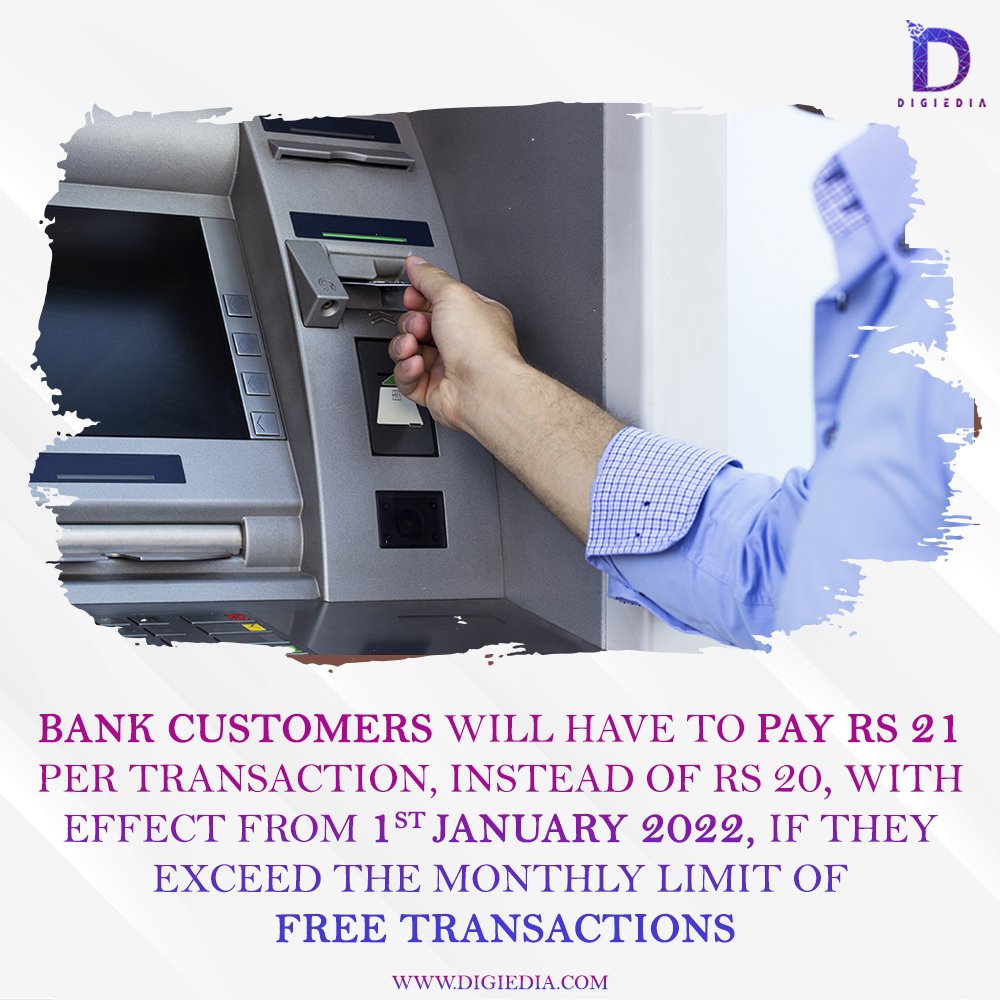 DIGIEDIA2020's tweet image. You will have to pay more for ATM transactions from 1st January  2022

#digiedia #bankcustomer #atmtransaction
