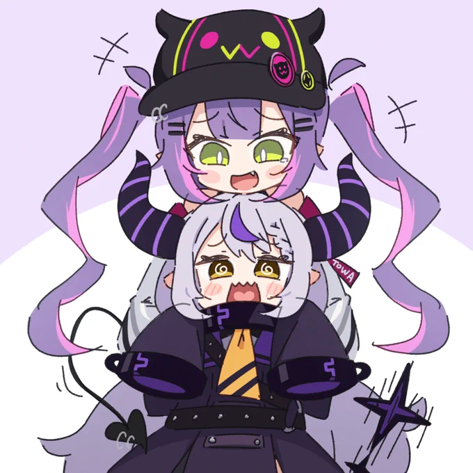 トワ様とラプちゃん👾
#Laplus_Artdesu #TOWART 