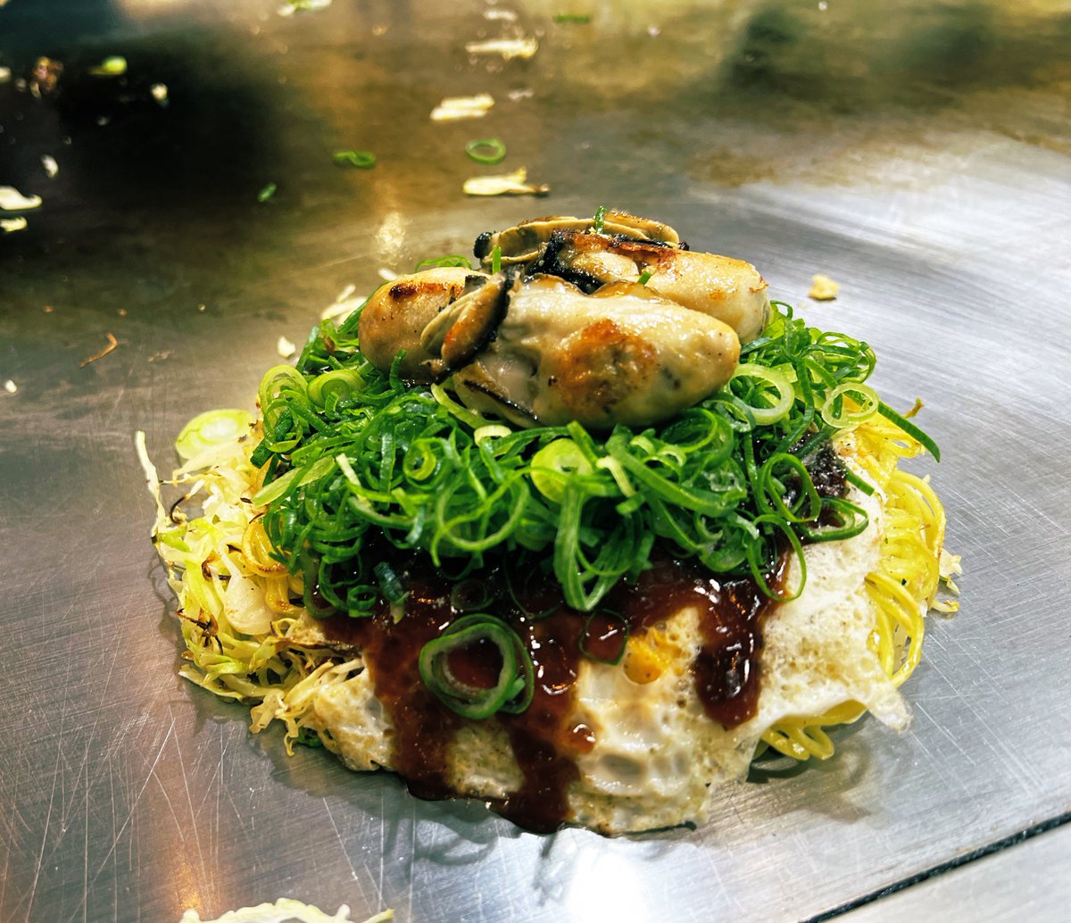 お好み焼き旨い😋