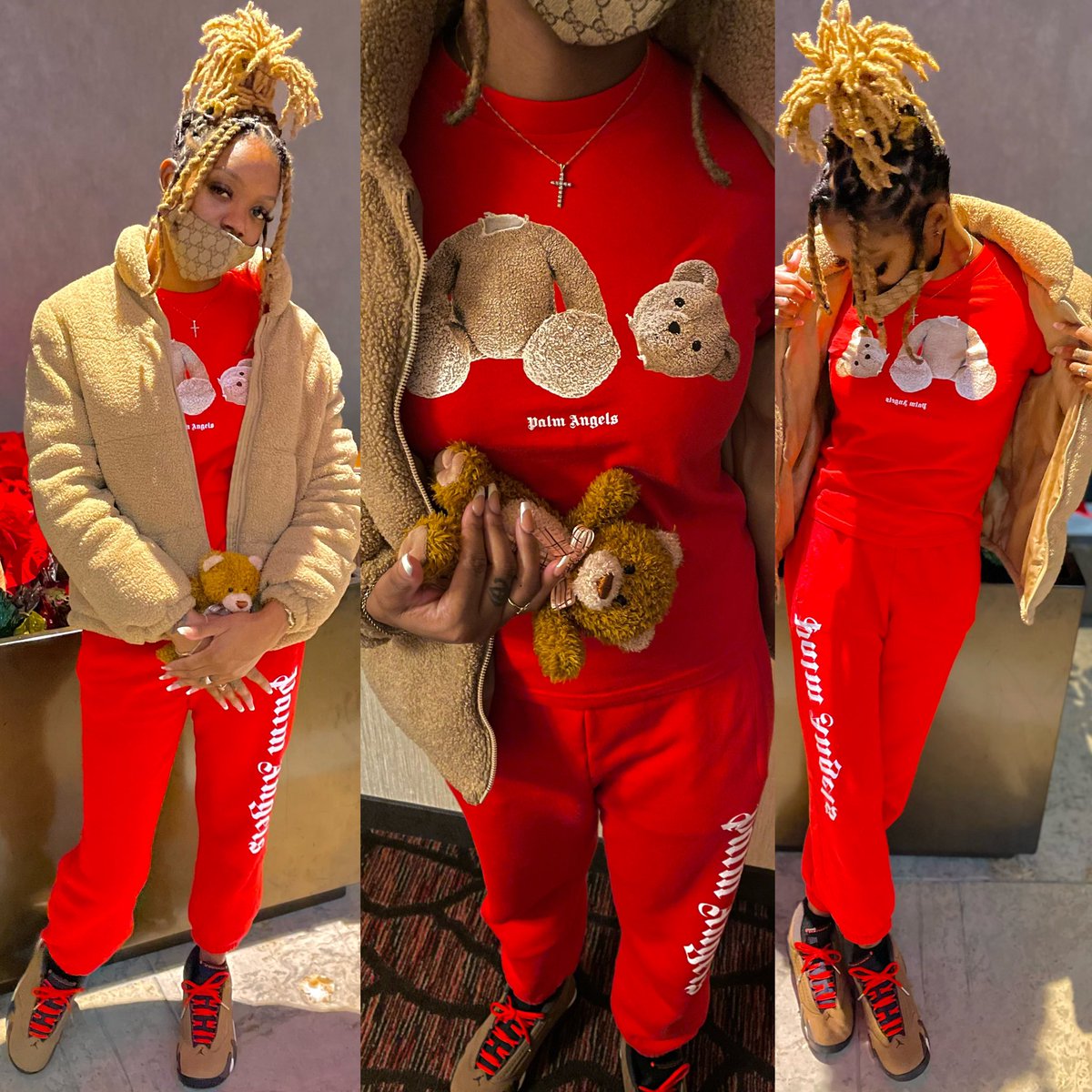 AuntieTrop's tweet photo. I bought Palm😇Angels🧸 hoping I could get a path to heaven🌁
#LongLiveMa’💔🙏🏽
#MyGuardianAngelMa’🕊
#PalmAngels 👼🩸🤎👐🏽 https://t.co/i0zT4lqKTE
