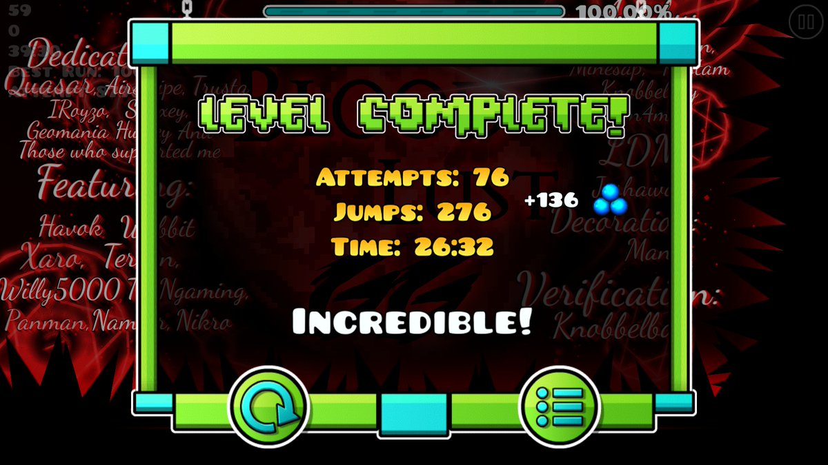 KIIPS2's tweet image. Bloodlust 100% 5 months of playing (New Hardest)