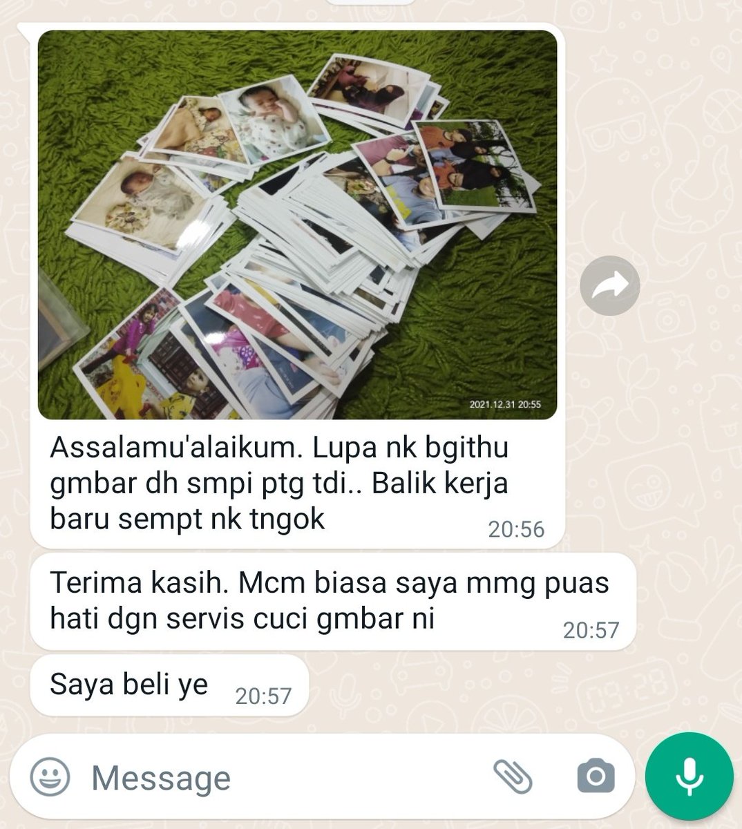 nur_nabmy's tweet photo. "Macam biasa saya mmg puas hati dgn servis cuci gambar ni"

Thankyou so much customer for trusting us🤍✨

Dah baca feedback mcmni, korang taknak cuci jugak ke?🤪

Whatsapp kita cepat👇
https://t.co/W9SM0QYxY0 https://t.co/XomOdTzy7N