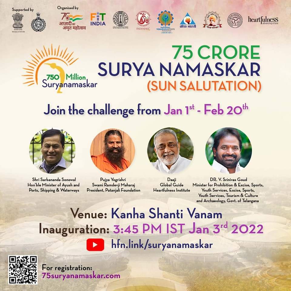 DrJaideepArya's tweet photo. 75वे स्वतंत्रता वर्ष  पर 
https://t.co/pC4FuU2UX2 पर  #अमृत_महोत्सव 
3rd January 
With Pujya @yogrishiramdev 
GLOBAL INAGURATION 
सूर्य नमस्कार का 21 दिन का चैलेंज  करें स्वीकार 
#75crore_suryanamaskar 
Register Yourself NOW
https://t.co/Uf4jo5CWcI 
@heartfulness
@yogasanaindia https://t.co/Nu5UoU6hAZ
