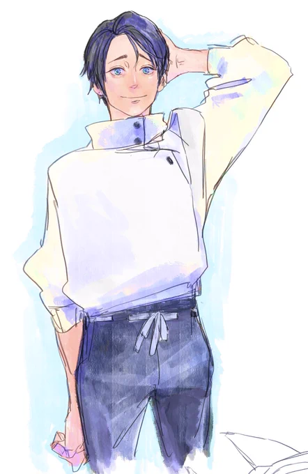 ナマモノから移動してきたばかりで絵柄が定まってなかった時の棘はまだしもこのユタスァの!!今もう描けないこの感じ!! 