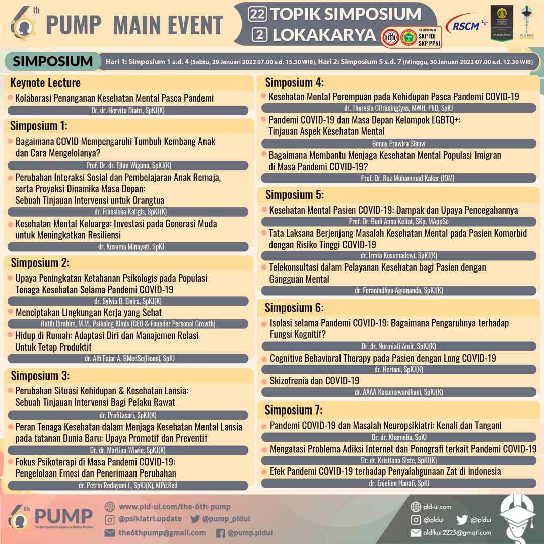 pldfkui's tweet photo. [Promo PUMP: Tahun Baru 2022]

The 6th PUMP mengadakan PROMO TAHUN BARU untuk Main-Event PUMP dengan POTONGAN HARGA sebanyak 25.000 untuk simposium dan 10.000 untuk lokakarya. Segera daftarkan dirimu sekarang! 

Registrasi di https://t.co/Xp4ZciSGhl

CP:
081317851660 (Febrina) https://t.co/NqsyK3ZSRo