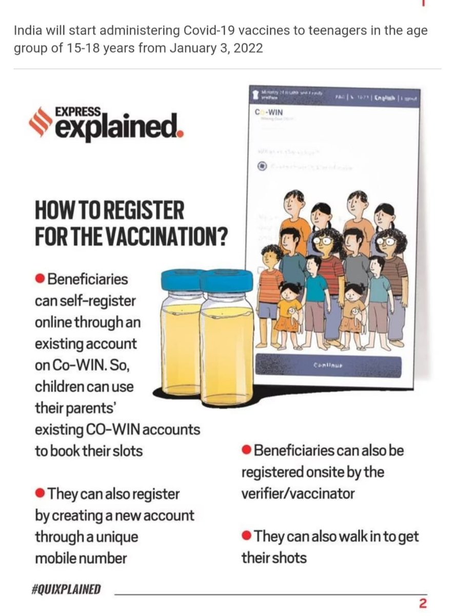 Kids aged between 15 to 18 please register for vaccination.
#vaccination #VaccinateIndia #VaccinateTheKids #Vaccinate #CovidVaccine  #COVIDVaccination #COVIDAppropriateBehaviour #IndiaFightsCorona #VaccinateIndia #FightBack #Omnicron #HealthForAll <a href="/ashokkp/">Ashok Pandey</a> <a href="/y_sanjay/">Sanjay Yadav</a> <a href="/pntduggal/">PUNEET DUGGAL</a>