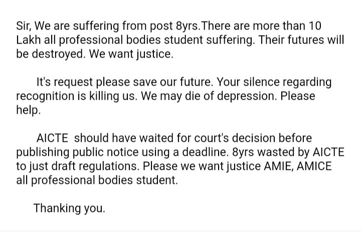 thapa_hariharan's tweet photo. #Save_AMIE_Degree

@dpradhanbjp 
@PMOIndia 
@narendramodi_in 
@rashtrapatibhvn 
@EduMinOfIndia 
@ndtv 
@AICTE_INDIA 
@airnewsalerts 

Please recognition post 2013 AMIE, AMICE Professional bodies..... https://t.co/3M6DcdTek6