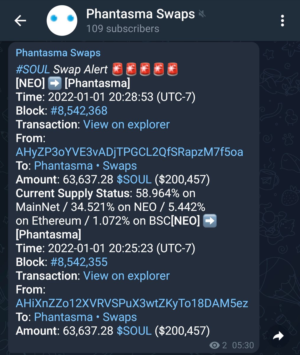$SOUL for 200,000$ moved to <a href="/PhantasmaChain/">Phantasma Phoenix</a> mainnet. 

Massive 🚀🚀

Something epic is happening. This strong &amp; unique project deserves it. 💙

Potential = unlimited 💎
x5 to TOP 100 (x15)
x12 to TOP 50 (x36)
x30 to TOP 20 (x90)

☆ (incl. expected overall #Crypto &amp; #NFT growth)