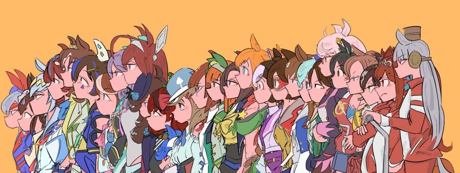 daiwa scarlet (umamusume) ,gold ship (umamusume) ,oguri cap (umamusume) ,silence suzuka (umamusume) ,symboli rudolf (umamusume) ,vodka (umamusume) horse ears multiple girls 6+girls horse girl animal ears horse tail jacket  illustration images