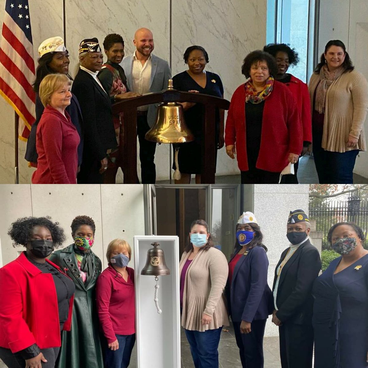Tammy_Barlet's tweet photo. Today has been one of those days that I will treasure forever. 

Being in the presence of Mrs Wyatt, 3x great grand niece of #HarrietTubman. 3rd Annual #BellFest ring in the #2022NewYear @womensmemorial
#womenveterans
#stillserving 
Min mark 4:45 and 17:00
https://t.co/Ku65cCPdcc https://t.co/lzK3JxpE44