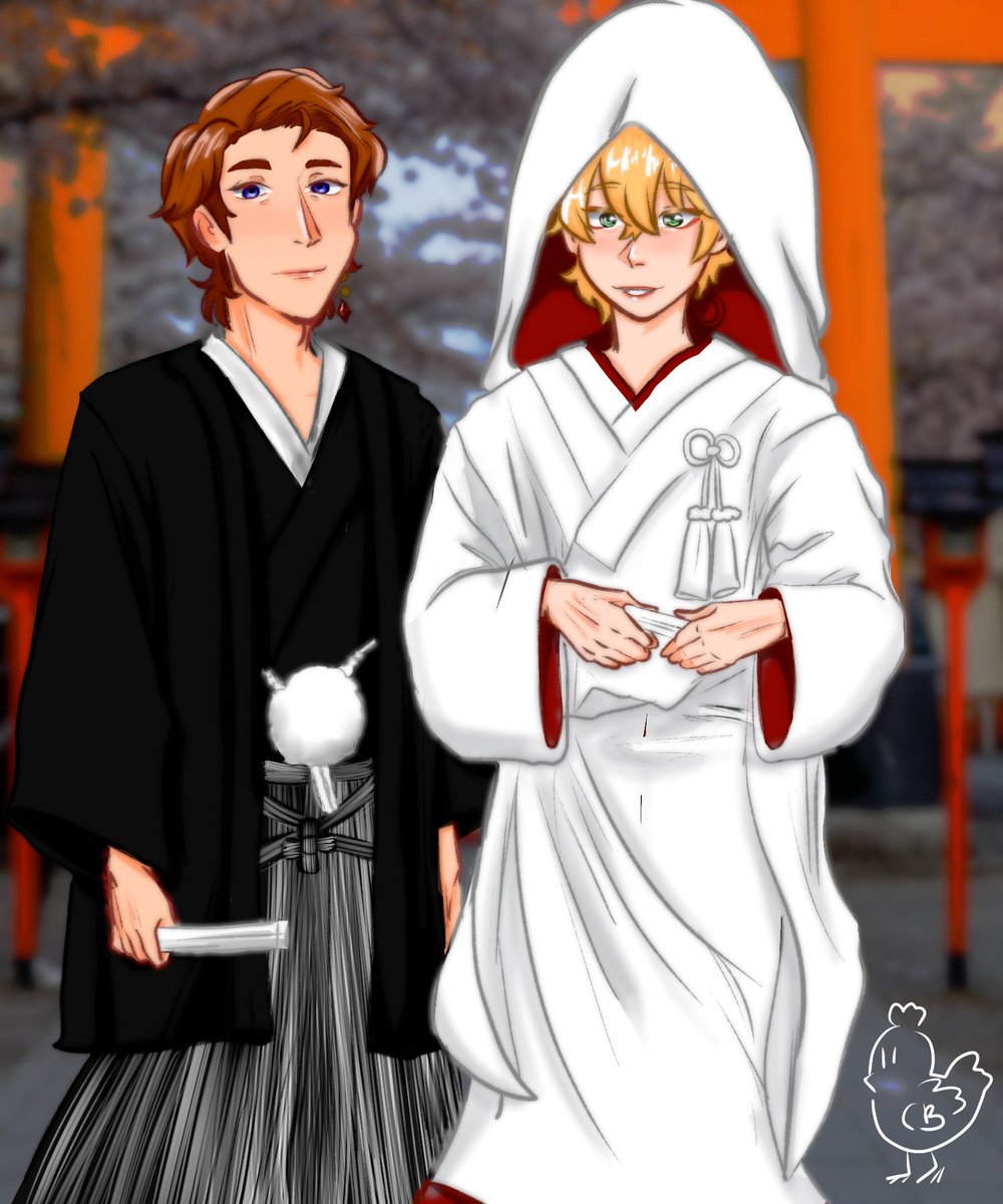 Chickenbonk's tweet photo. #Chitho marriage heheuheuhe #genshinimpact #childe #thoma https://t.co/pQe1kFxxmm