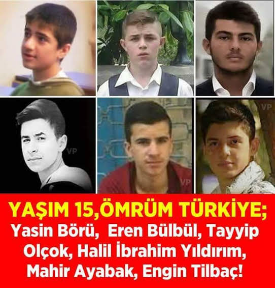 Eren Bülbül gibi vatansever,

Yasin Börü gibi yardımsever,

Mahir Ayabak gibi cengaver,

Abdullah Tayyip Olçok gibi yardan ve serden geçenlerin olduğu müddetçe Allah'ın izniyle sırtın yere gelmez Türkiyem 🇹🇷

#iyikivarsınEren