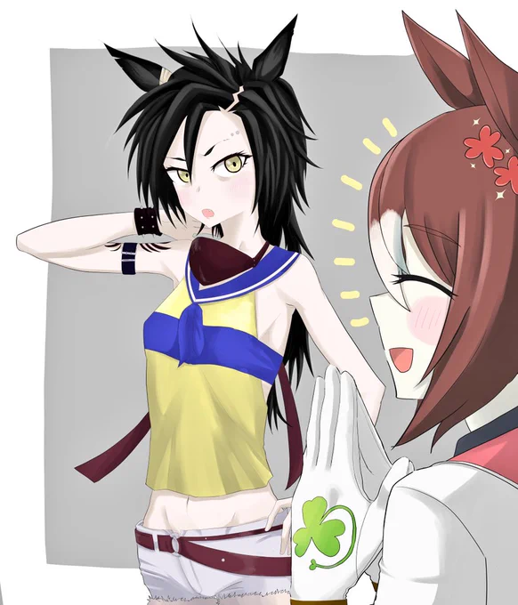 二人の勝負服お披露目会#ウマ娘#エアシャカール #ファインモーション 