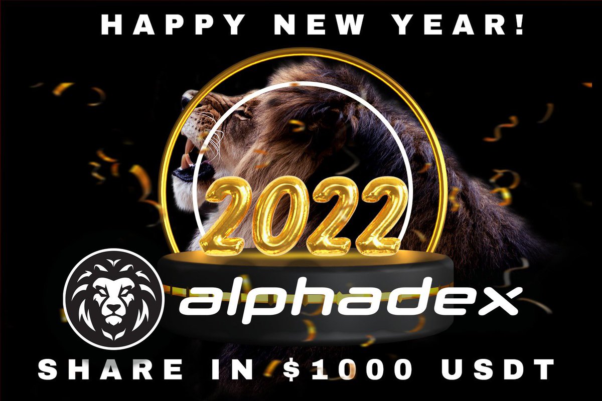 Alphadex is running a $1000 USDT prize pool competition to celebrate the new year! Visit sweepwidget.com/view/46498-vda… to participate! <a href="/realpolkabridge/">PolkaBridge</a> <a href="/oddiyana_vc/">Oddiyana Ventures</a> <a href="/MoonriverNW/">Moonriver Network</a> <a href="/MoonbeamNetwork/">Moonbeam</a> #HappyNewYear