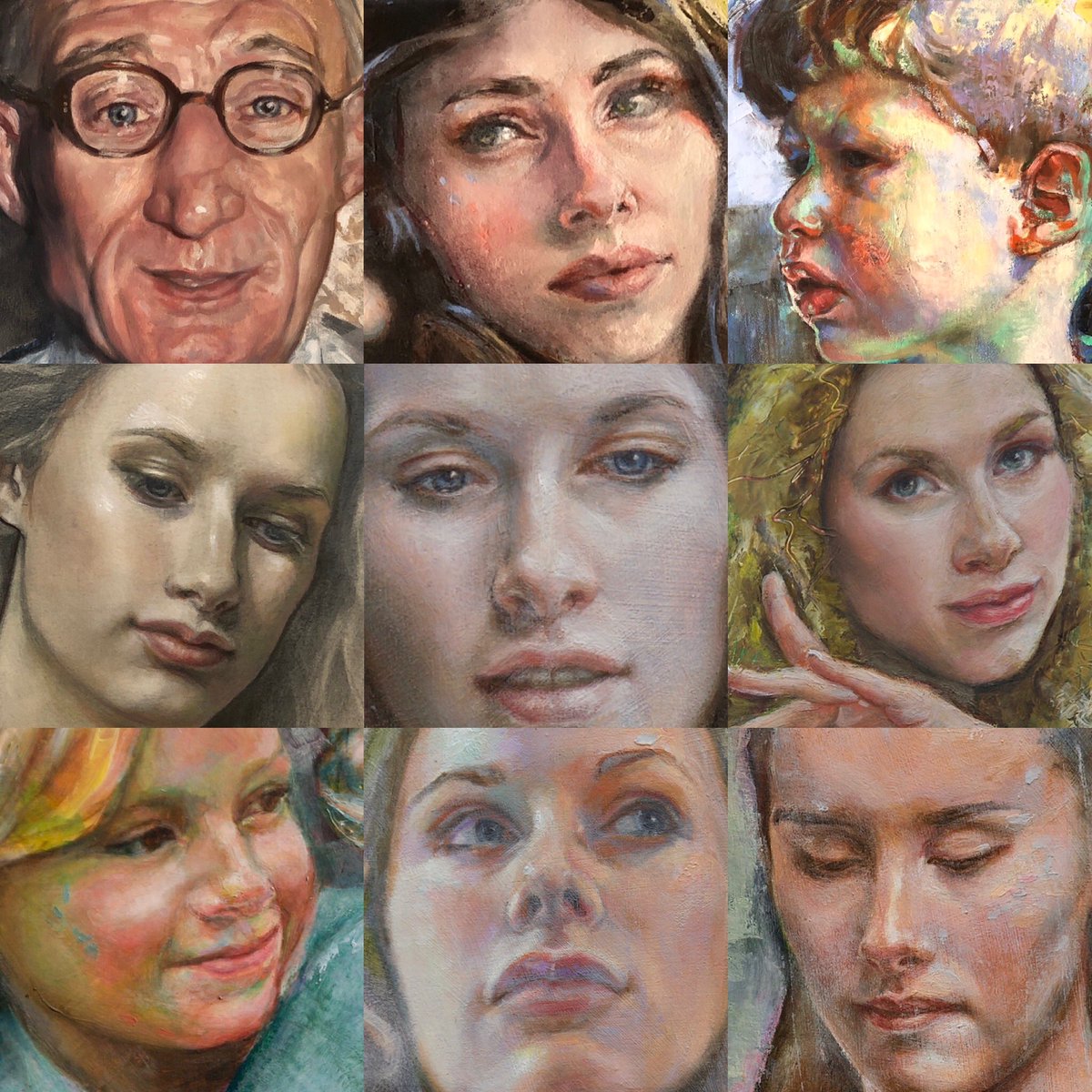 Wishing you happiness for 2022! Some faces from 2021, always interesting to look back & plan ahead! #NewYear #holidayseason #art #portraits  #yearinpictures #oilpainting #Cumbria
