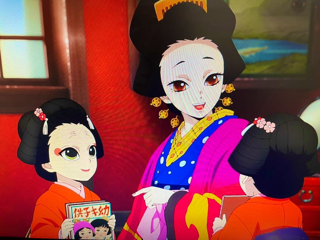 アニメ『鬼滅の刃遊郭編』4話！鯉夏花魁が🌺禿の2人に絵本を読んで