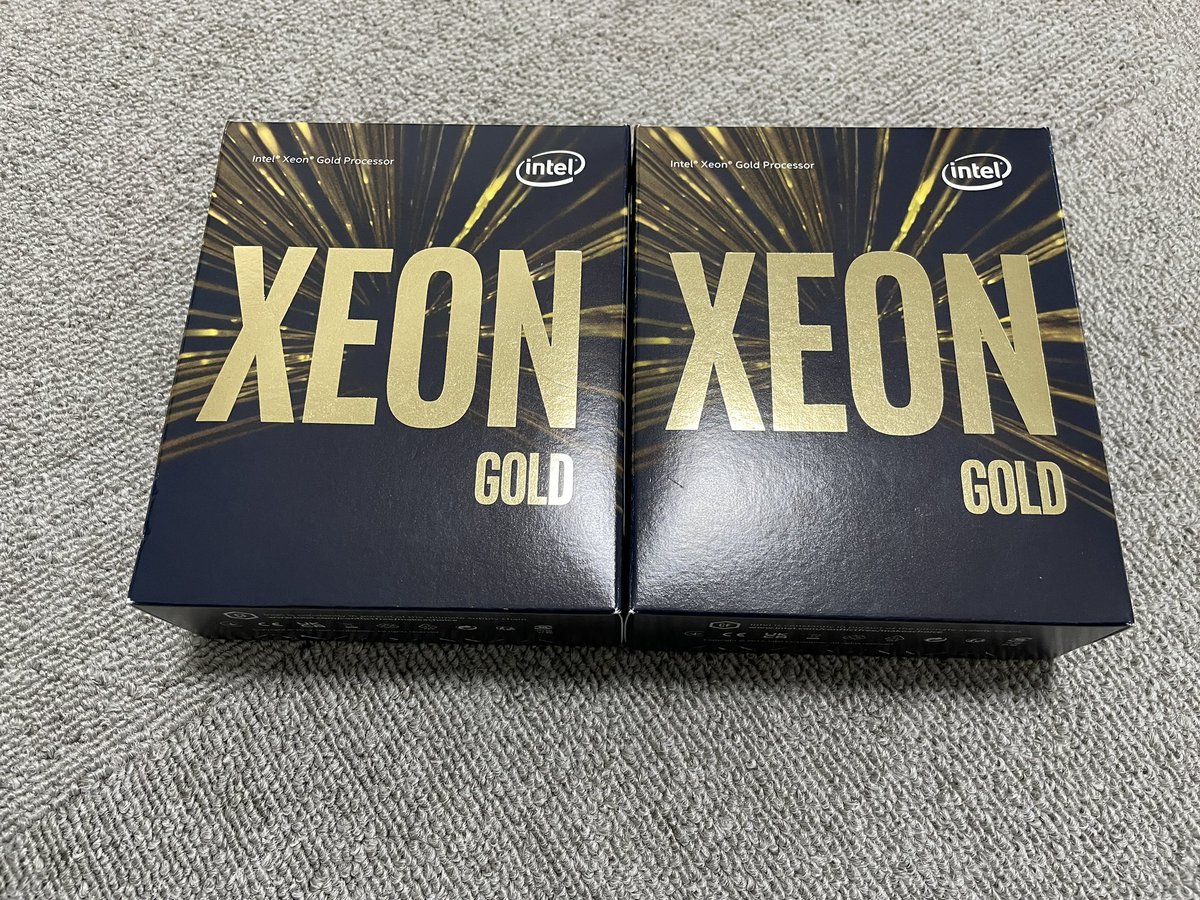 terayanful1's tweet photo. xeon silver 4108 x2からxeon gold 6146 x2になりました。 https://t.co/CDVQWQiDjM
