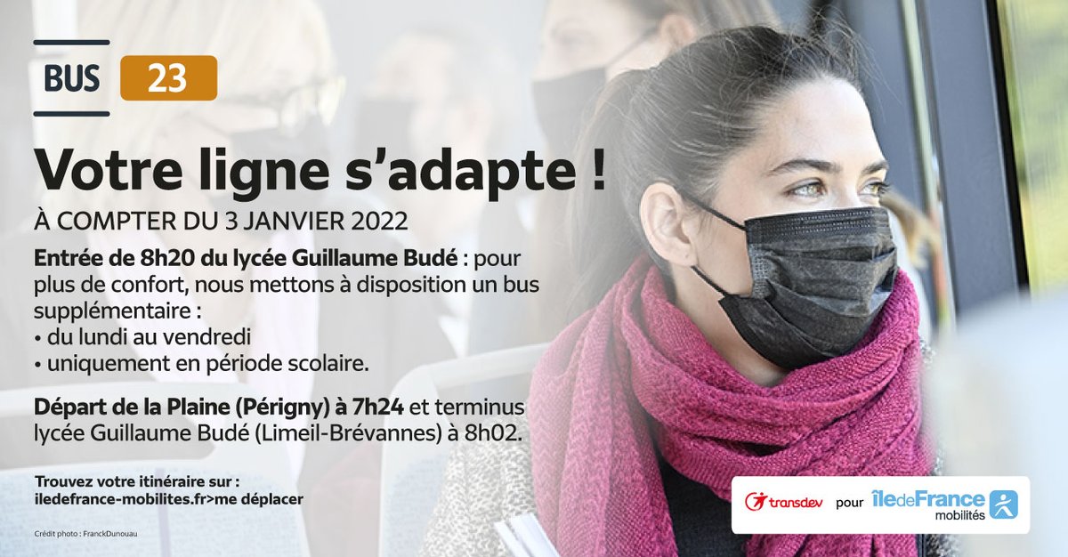 C'est à partir de ce lundi que j'ai obtenu un bus supplémentaire pour la #ligne23 de Périgny au lycée Guillaume Budé de <a href="/LimeilBrevannes/">Limeil-Brevannes 🇫🇷</a> <a href="/BudeLycee/">lycée Guillaume Budé</a> pour les élèves <a href="/CVL_GBude/">CVL Guillaume Bude</a> en passant par Mandres et <a href="/Villecresnes/">Villecresnes</a> pour arriver à 8h02. Merci <a href="/IDFmobilites/">IDF Mobilités</a> et @SETRA_Transdev.