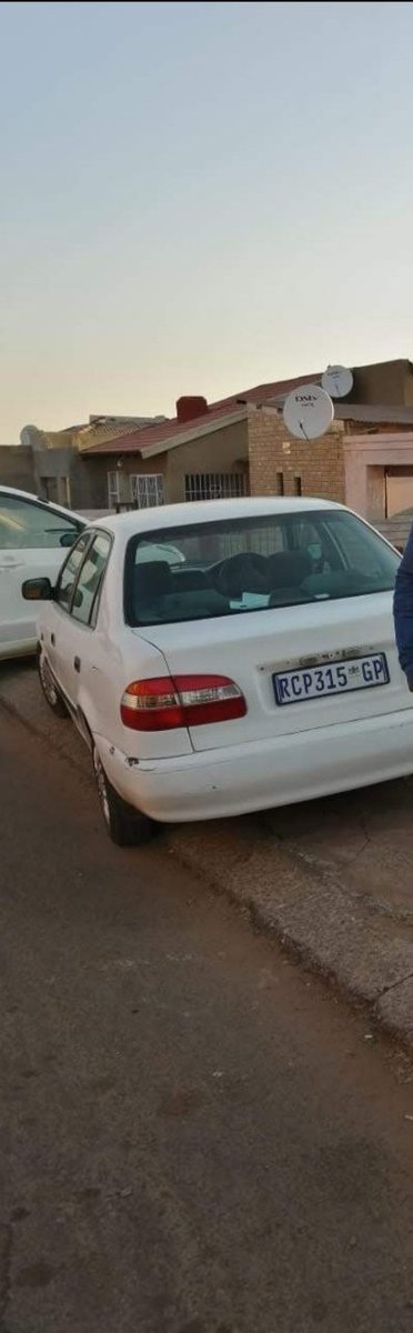 angelferxoxo's tweet photo. White Toyota Corolla. Registration RCP 315 GP. Stolen in Randfontein, Mohlakeng,Ralerata street. Time:00:20am.

Please retweet🙏🙏🙏 https://t.co/OYpccorVUE