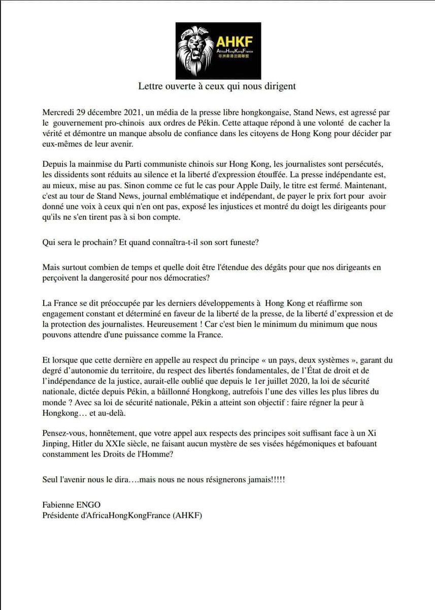 AHKF2020's tweet photo. @francediplo Too late, too little!
Wake up France!

#standwithstandnews #StandNews #StandWithHongKong

https://t.co/aeL9MoqOM1 https://t.co/RLKiEntTsU