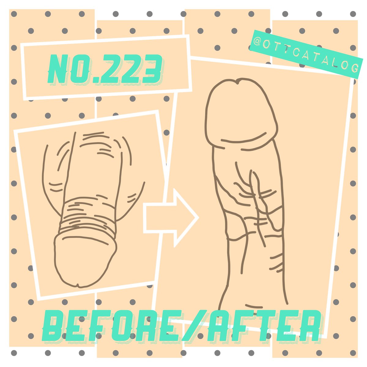 ottcatalog's tweet photo. おちんちんカタログ Before&amp;After No.223
#おちんちんはアート 
#おちんちんカタログ256  
#beforeafter https://t.co/1pmjvAkdrg