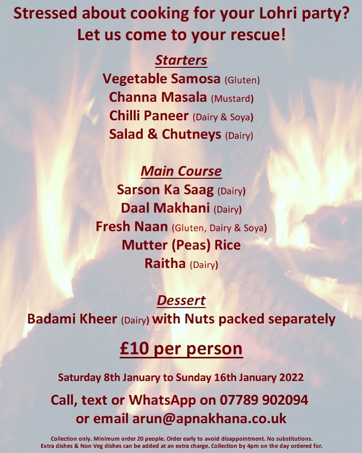 ApnaKCatering's tweet photo. Lohri is just around the corner and we’re here to help you take away the stress of cooking for it 🔥🪘💃

Get in contact now. 

#Lohri #Lori #Veg #NonVeg #Weddings #Punjabi #Food #Starters #MainCourse #Desserts

https://t.co/kaKO2mHzYE
Mobile: 07789 902094
Office: 01274 722472 https://t.co/eEAKOlRGEJ