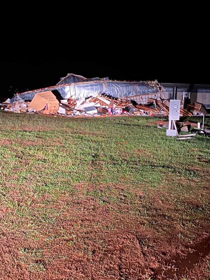 spann's tweet image. This mobile home was destroyed by a tornado northeast of Huntsville at New Market Saturday night. One person was in the home and was injured. Photos from Kylie Quimby