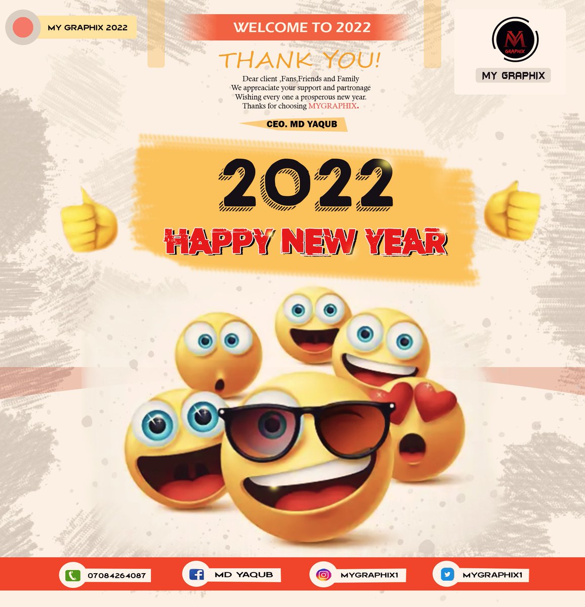 MYGraphix1's tweet photo. To my Family,friends,client & fans🤗🌍🙏
Thank you for the endeless support,love and patronage..appreciate and grateful🙏
Thank you for choosing MY-Graphix🙏
Thanks you all made 2021 great for me,2022 greater
DESIGN:@Mygraphix1
#MYGraphix2022
#MYGraphix1
#MYGraphix
#newyear https://t.co/Kaif9x0cVG