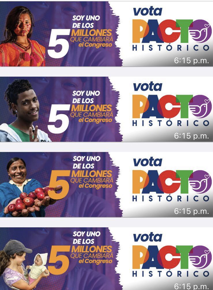 PactoHAnt's tweet photo. Seremos 5 millones votando las listas del Pacto Histórico para Cámara y Senado 
#PorElCambioQueSoñamos
#2022AñoDelCambio https://t.co/axVWQ20vaz
