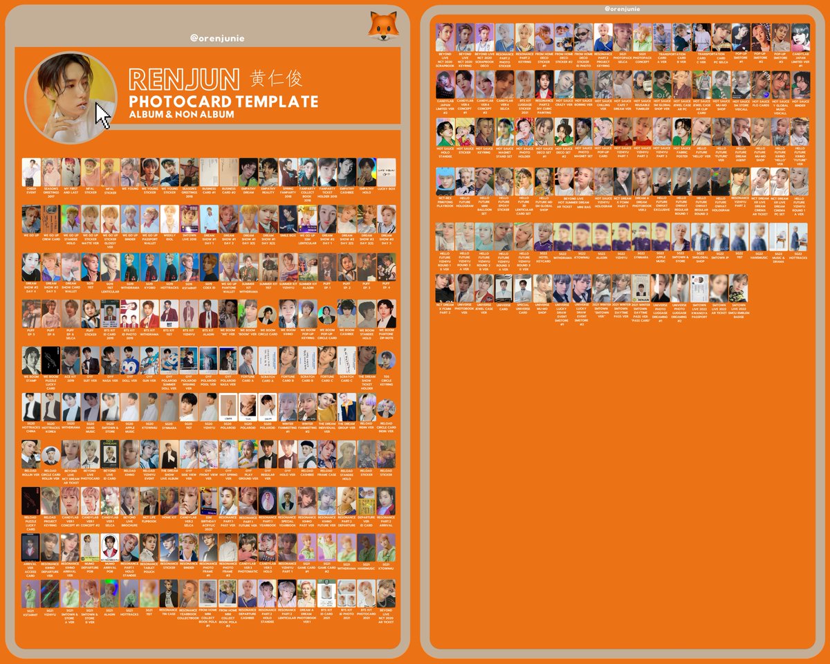 renjun photocard template list/런쥔 포카 update : 02/01/2022 🔗HD