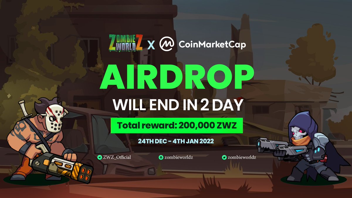 ZWZ_Official's tweet photo. 📢 ZOMBIE WORLD Z AIRDROP WILL END IN 2 DAY 📢

🔥Zombie World Z Airdrop campaign is still ongoing with a huge number of participants, nearly 4,000,000+. The number of participants continues to grow rapidly.

👉 Join CMC campaign: https://t.co/LBgwFxEUGp https://t.co/DnJOs54mpM