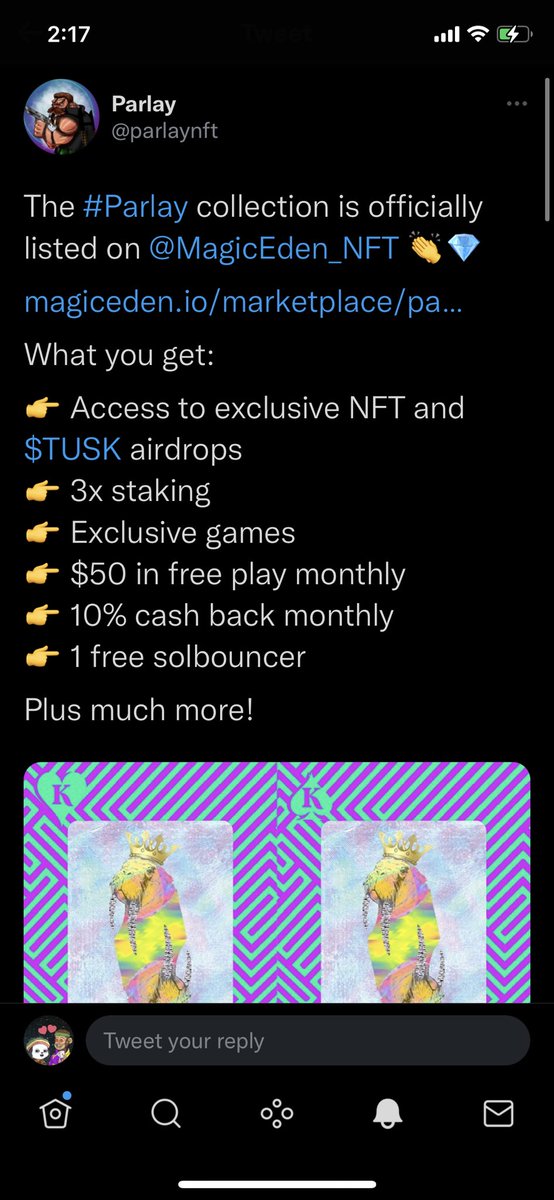 RealAceSpadez's tweet photo. One of the best bets leading this Casino hype right now…these guys are the real deal. They are the ones getting @HighRollerHC their licensing. The Parlay cards on magic Eden Minted for .07 SOL now at 6SOL. Join the  discord below and join the invite comp!
https://t.co/Q3dM6vNrh9 https://t.co/8DRR1ZbGYB