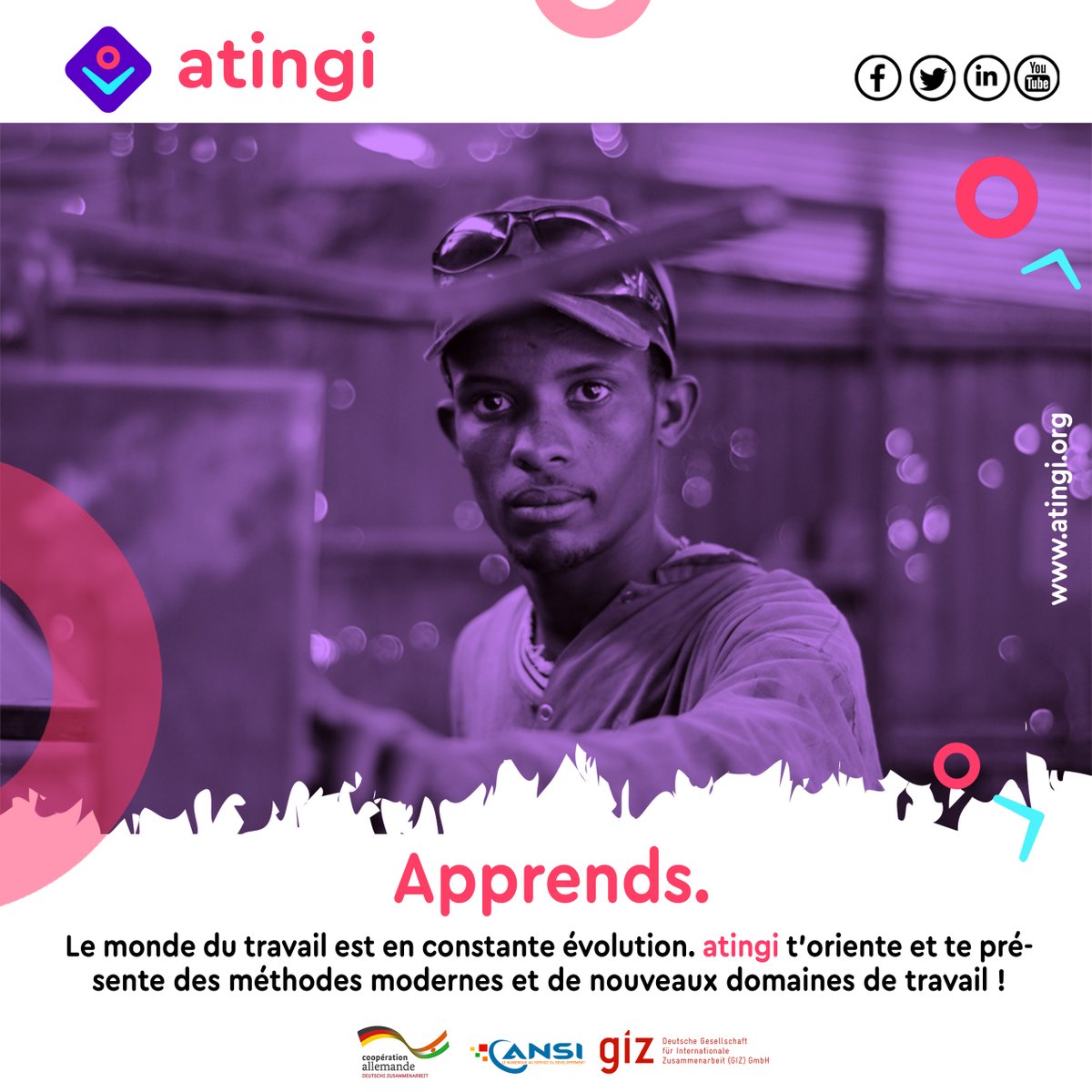 AtingiNiger's tweet photo. Le monde du travail est en constante évolution. atingi t’oriente et te présente des méthodes modernes et de nouveaux domaines de travail!
 https://t.co/XcutnTXOS1 
#atingi
#GIZ
#AfricaCloud https://t.co/JjlxDyLqjG