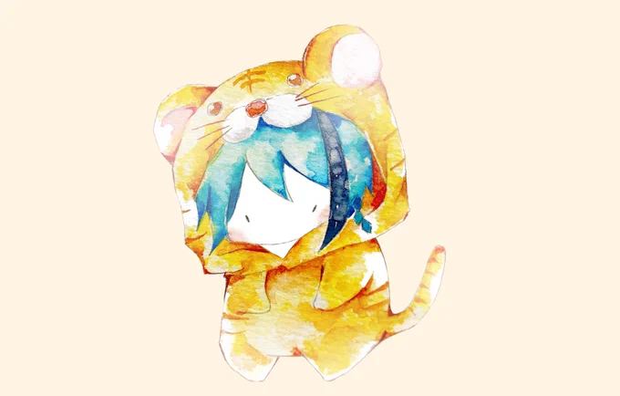 描き始めの着ぐるみジェイド🐯🐬
今年もよろしくお願い致しますー! 