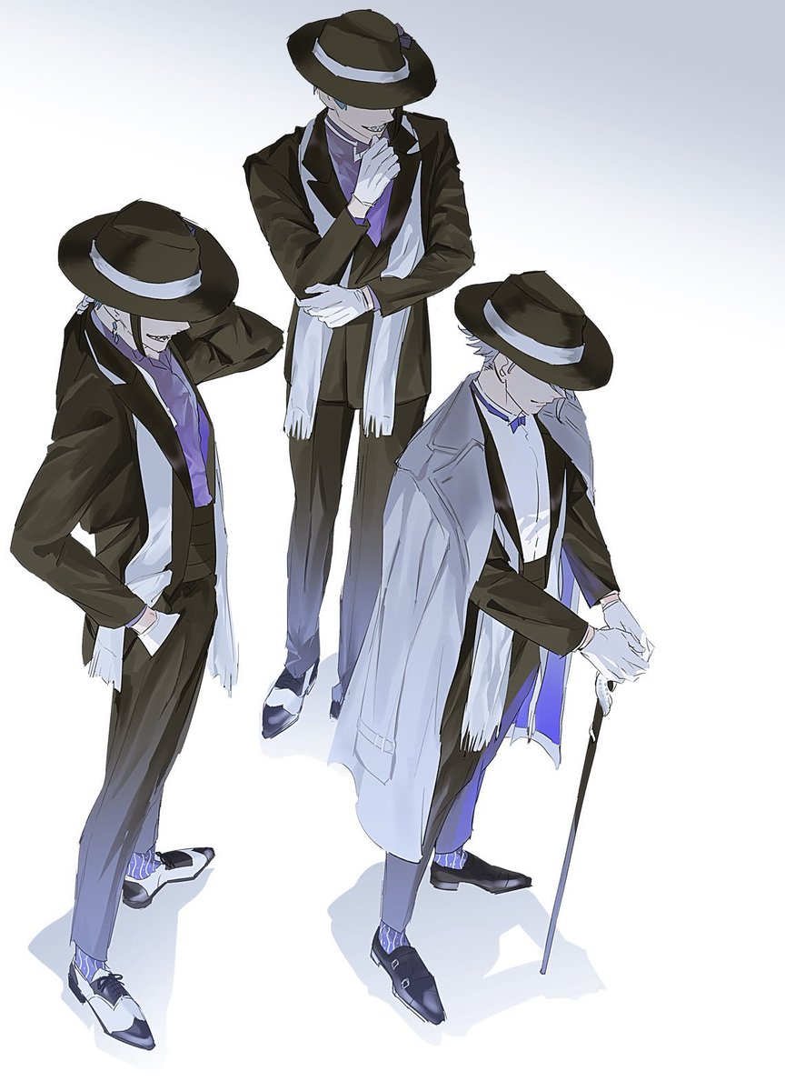 hat gloves cane multiple boys white gloves 3boys jacket  illustration images