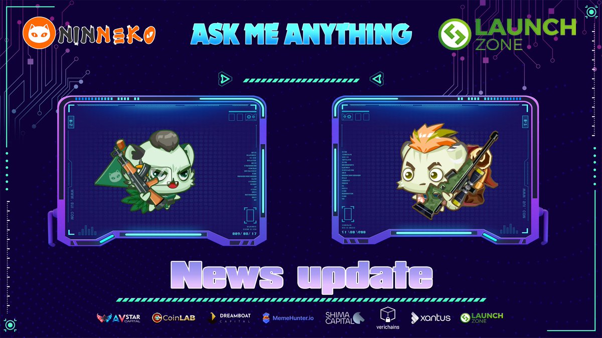 ninnekogame's tweet photo. Launch Zone AMA - More news more fun.

Launch Zone will have an AMA about Ninneko on their platform to introduce Ninneko to their customers.
This AMA will deliver more valuable news that you are expecting.

The specific time will be announced later. https://t.co/TAkjyCzTbJ